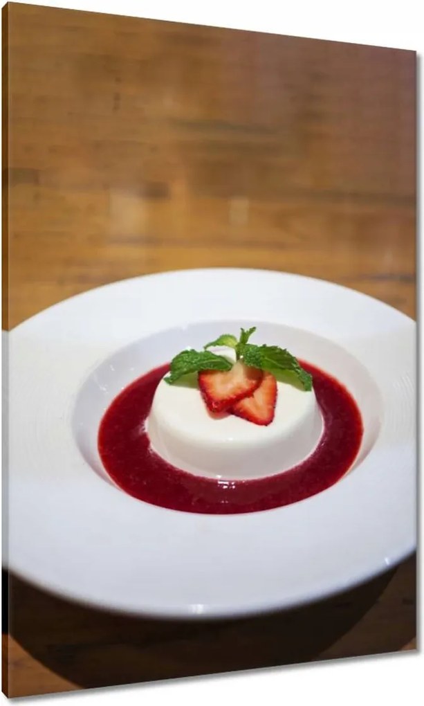 Vászonkép 70x100 Desszert eperrel