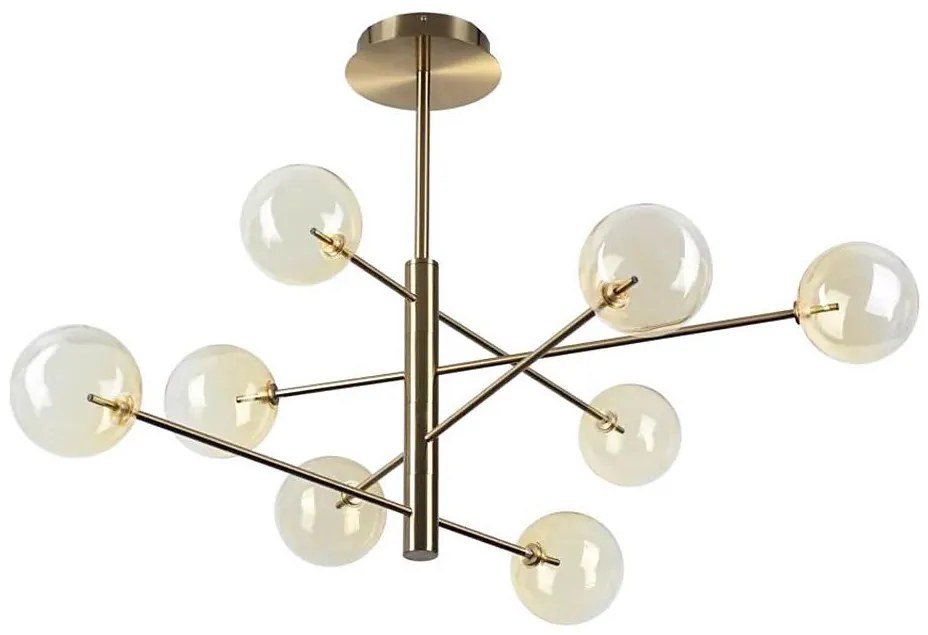 Ideal Lux - LED Csillár rúdon EQUINOXE 8xG4/2W/230V átm. 128 cm réz/füstös