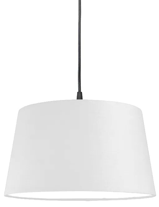 Modern függőlámpa fekete, fehér árnyalattal, 45 cm - Pendel