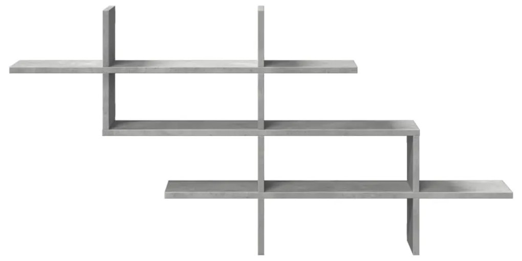 betonszürke szerelt fa fali polc 124,5 x 18 x 60,5 cm