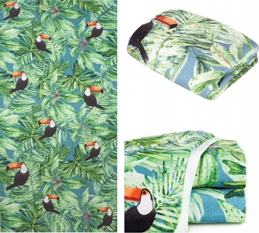 Nagy Méretű Gyorsan Száradó Mikroszálas Strandfürdő Törölköző 80x160 Tropical