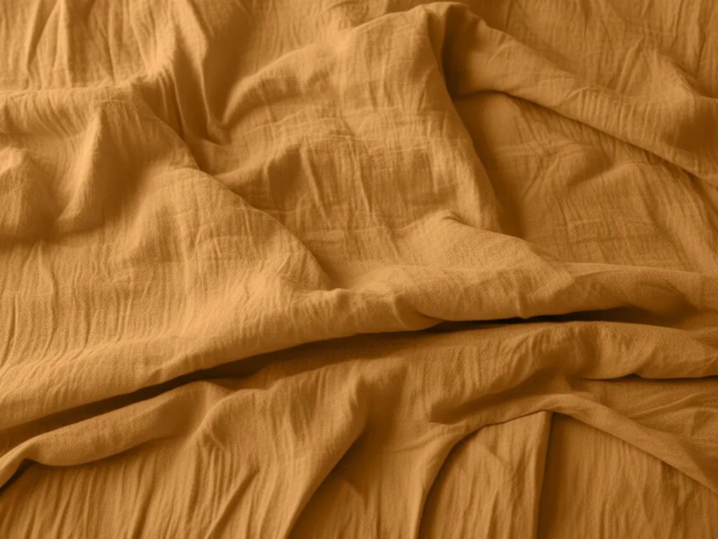 Muszlin párnahuzat MUSSARI 45x45 cm, mustárszínű