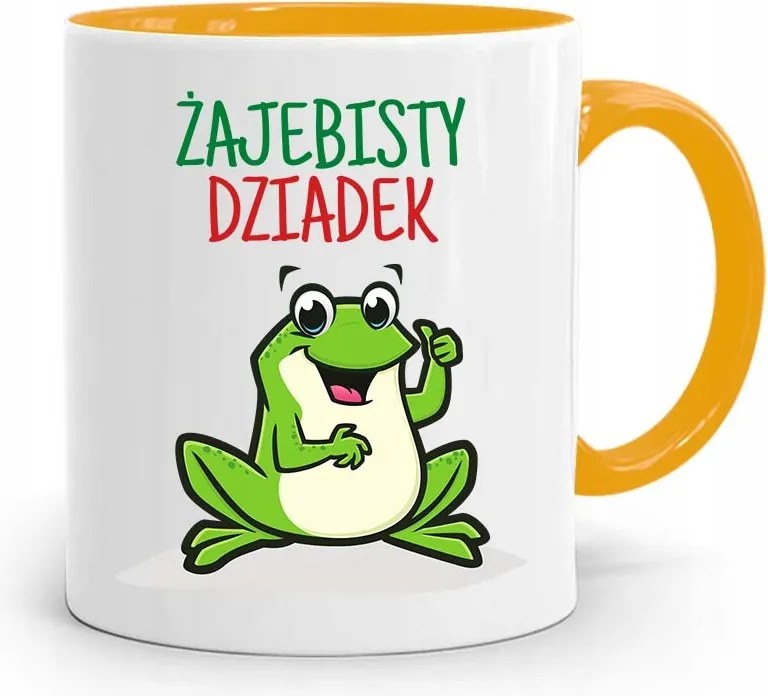 Sárga Bögre Nagypapa Napjára Békás Nagypapa fényképes nyomattal