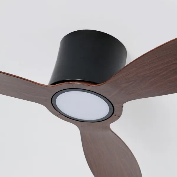 ZEVENTI - LED mennyezeti ventilátor VENTORA LED/24W/230V Wi-Fi Tuya fekete/dió + távirányító