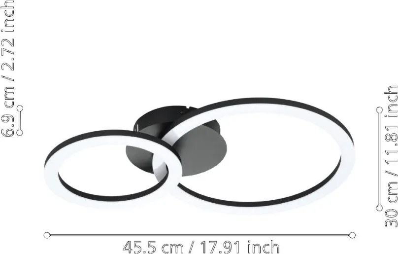 EGLO 900322 PARRAPOS-Z Modern LED Mennyezeti Lámpa Fehér, Fekete LED IP20