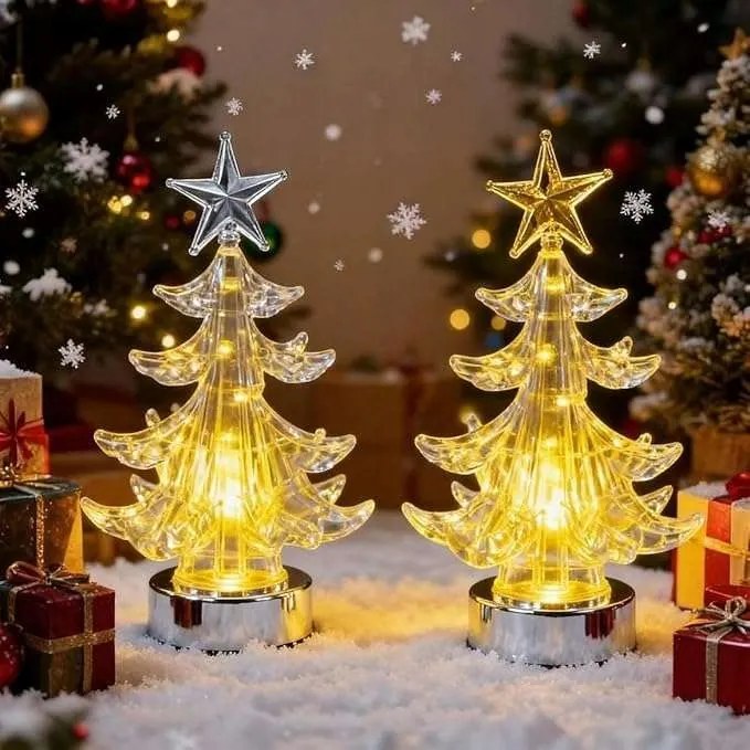 2 db-os Usb éjjeli lámpa szett villogó Rgb fénnyel világító Led karácsonyfák