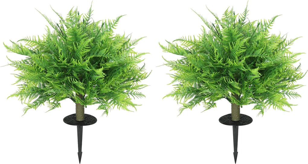 HOMCOM 2 db mű Boston-páfrány, 60 cm-es cserepes műnövény – élethű műpáfrány nappaliba, hálószobába, kertbe, irodába | Aosom