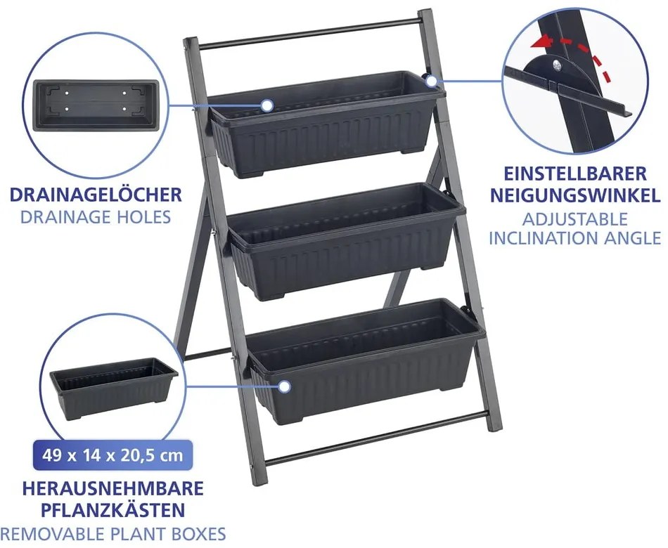 Fém virágtartó állvány (magasság 85 cm) Vertical – Maximex