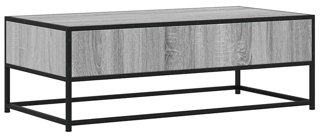 szürke sonoma szerelt fa és fém dohányzóasztal 100 x 50 x 35 cm