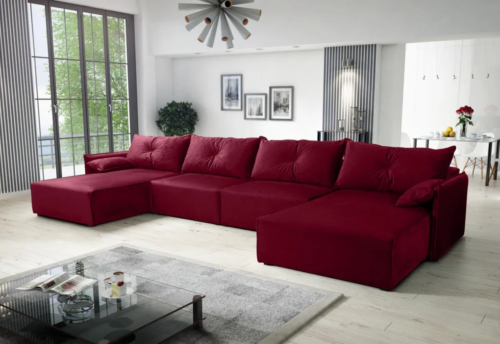 MENOM U alakú ülőgarnitúra, 420x85x179, royal 22