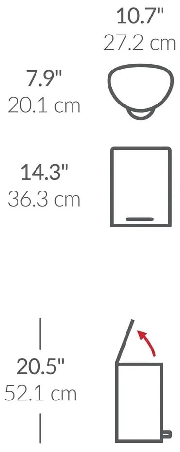 Matt fekete fém pedálos szemetes 6 l – simplehuman