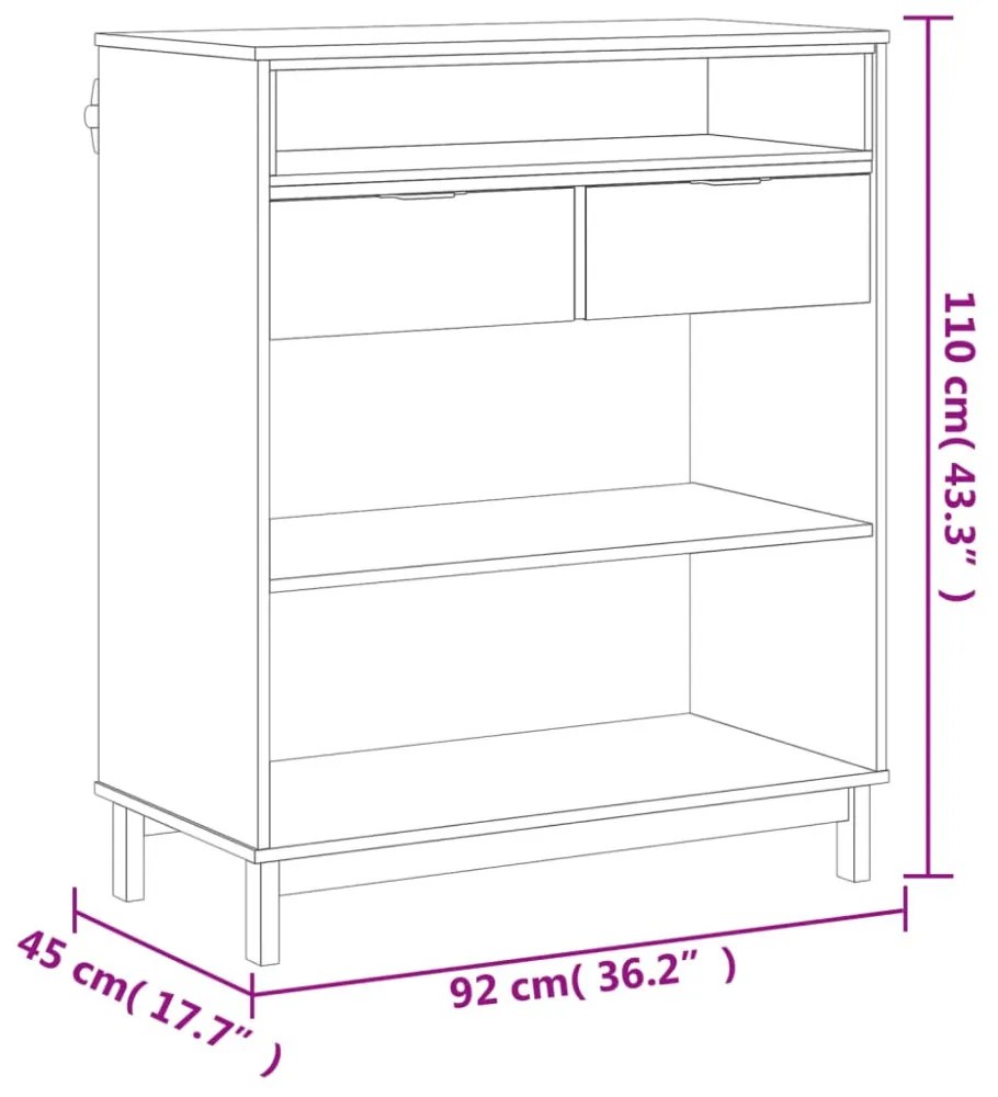 FLAM tömör fenyőfa bárasztal 92 x 45 x 110 cm
