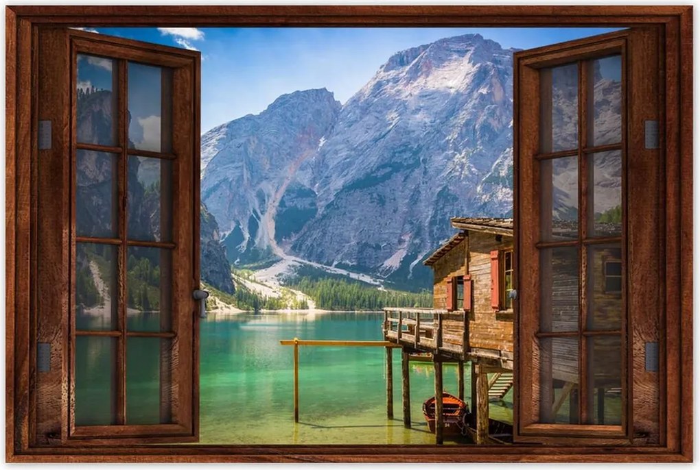 Poszterek 90x60 Fa házikó a hegyekben