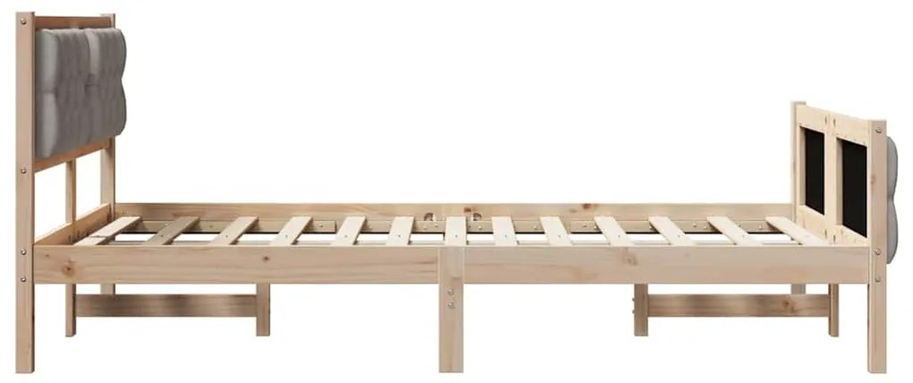 Ágykeret fejtámlával Tópszínű 120 x 200 cm Tömör fenyőfa