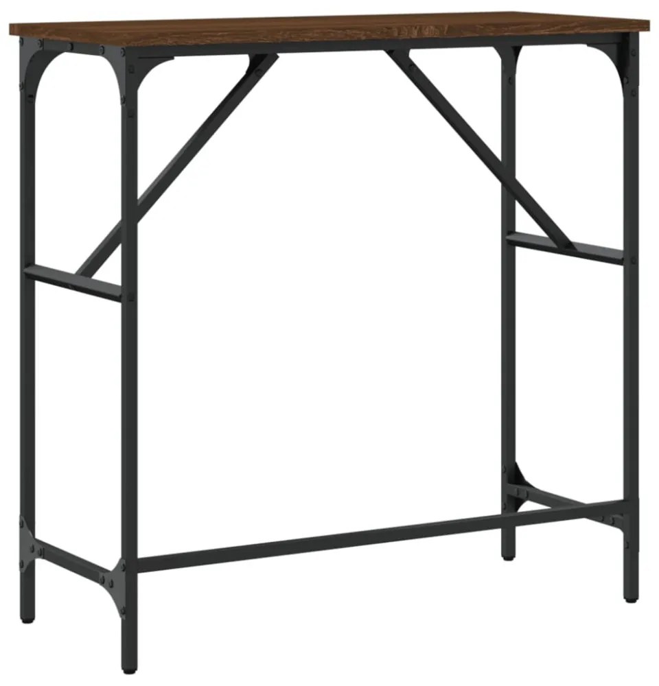 barna tölgyszínű szerelt fa tálalóasztal 75x32x75 cm