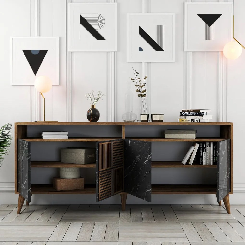 Milan - Walnut, Black Marble