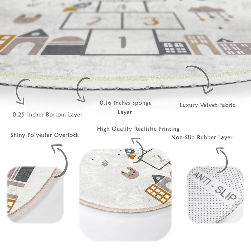 Krémszínű gyerek szőnyeg ø 80 cm Comfort – Mila Home