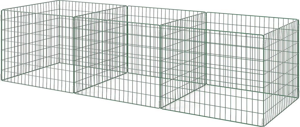 Outsunny Komposztáló 1680 Liter, 270 x 90 x 70 cm 3-állású Gyors Komposztáló Acélból, Időjárásálló Thermokomposztáló Nyitott Rácsos Dizájnnal, Kerti K