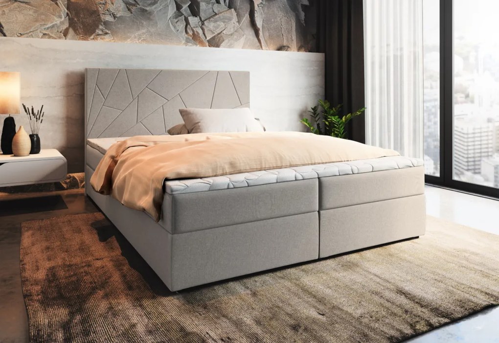 LADO boxspring kárpitozott ágy, 140x200, inari 91
