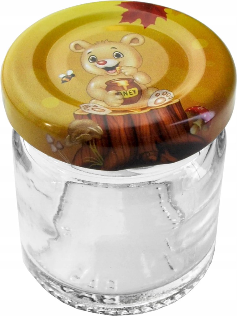 Üvegtégelyek 40ml 10db-os szett mézes kupakkal fűszertartó