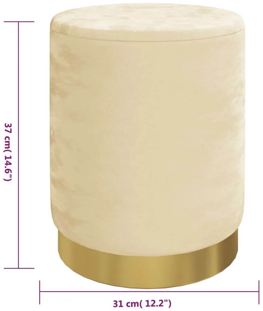 barackszínű kerek bársonyülőke tárolóval 31 x 37 cm