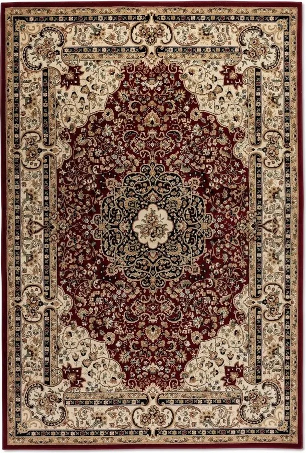 Hagyományos szőnyeg nappaliba 200x280cm,klasszikus bordó-bézs mintás