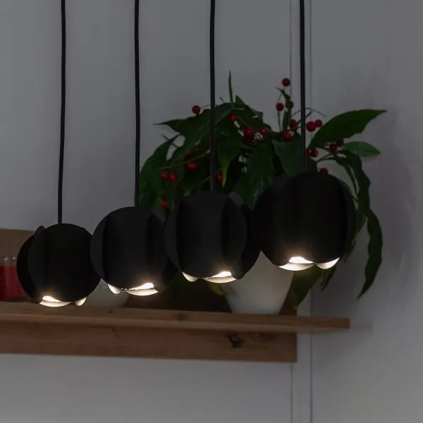 GAMBIT kábeles csillár 4xGU10/10W/230V fekete