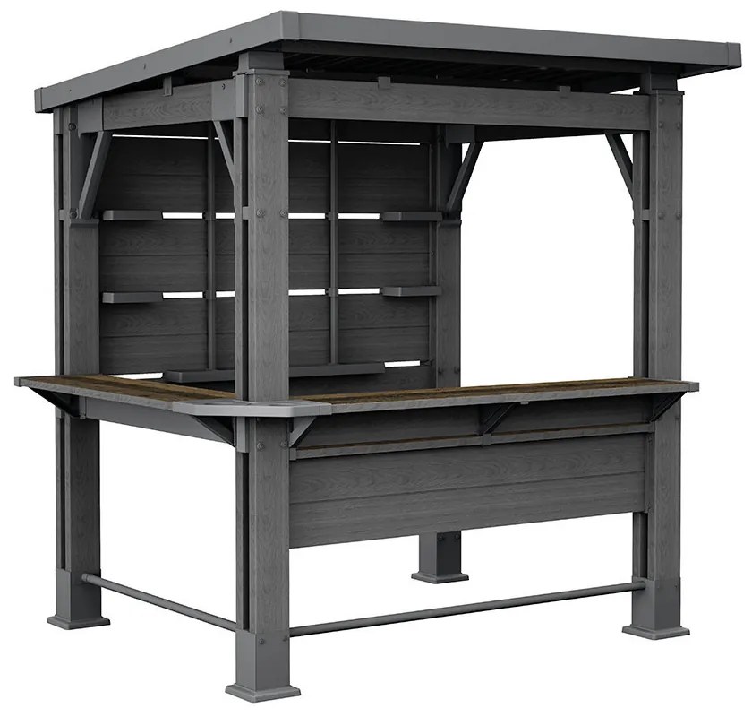 Kerti bár pavilon, bárpulttal, tetővel