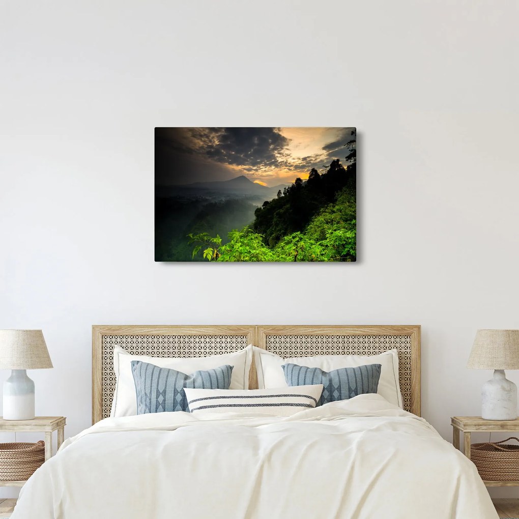 Kép - zöld hegyvidéki táj (90x60 cm)