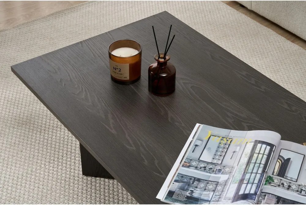 Fekete matt dohányzóasztal 60x119 cm Sabin – Kalune Design