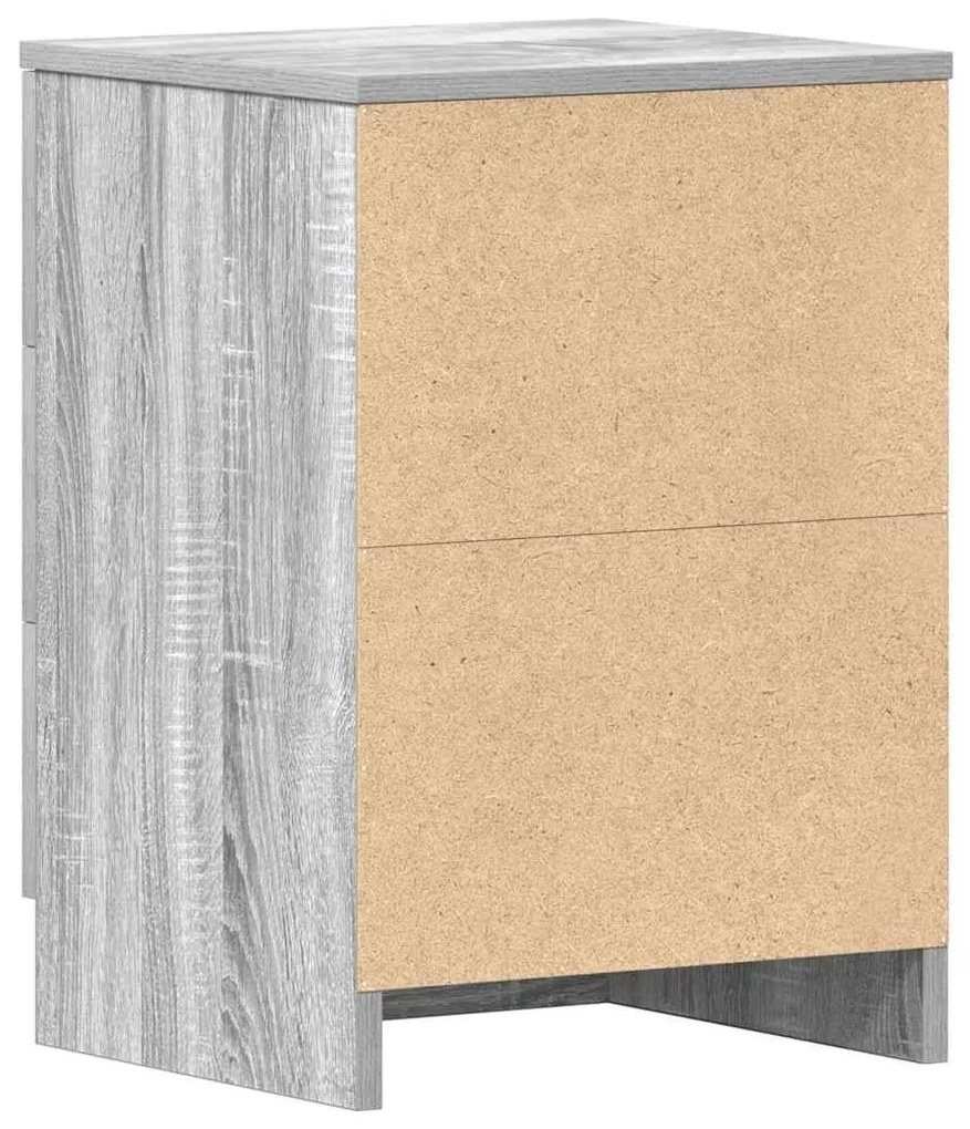 szürke sonoma színű szerelt fa éjjeliszekrény 38 x 35 x 56 cm