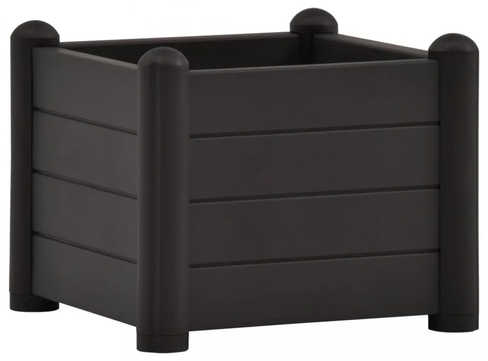 antracitszürje kerti PP magaságyás 43 x 43 x 35 cm