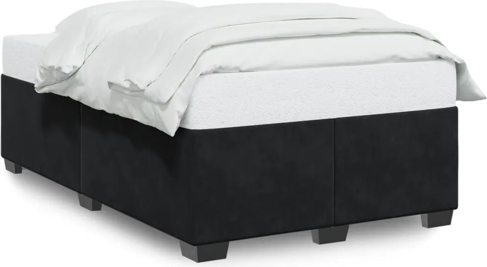 vidaXL fekete bársony ágykeret matrac nélkül 120x200 cm