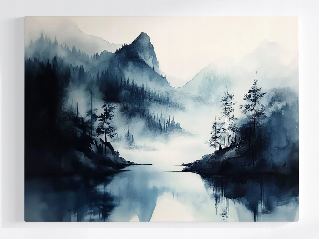 Vászonkép Canvas Tájkép Hegyek Tó Víz Fák 100x75