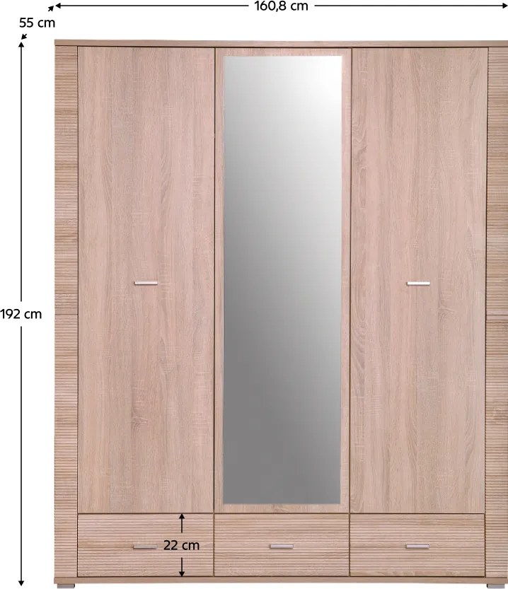 Tükrös szekrény typ 2, sonoma tölgy, GRAND
