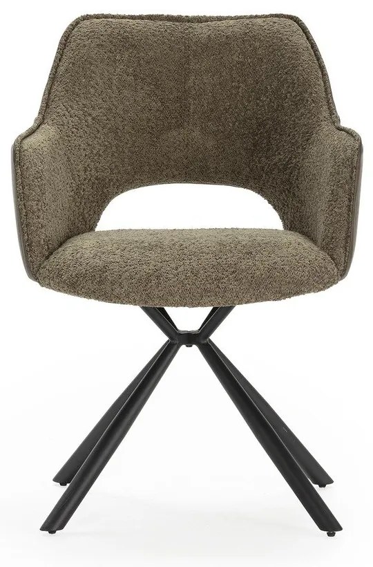 Zöld kárpitozott karfás étkezőfotel szett 2 db-os Mariel – Marckeric