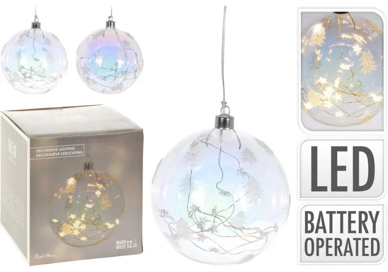 Bubble karácsonyi világítás 12 db fehér meleg LED izzóval 12cm