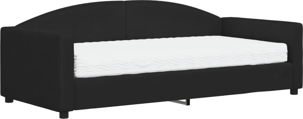 vidaXL fekete szövet kanapéágy matraccal 90 x 190 cm