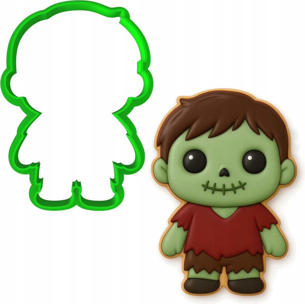 Mézeskalács lyukasztó Halloween szörny Zombie Boy 8cm