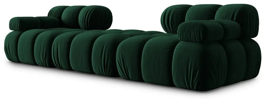 Zöld bársony sarokkanapé Bellis – Micadoni Home