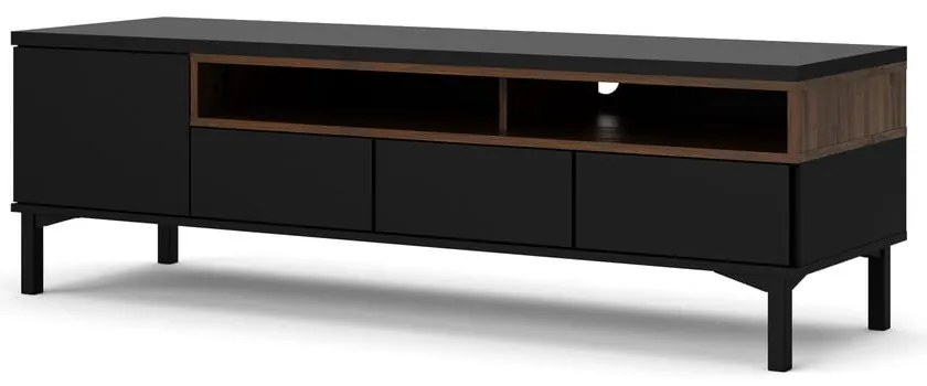 Fekete TV-állvány 156x48x48 cm Roomers – Tvilum