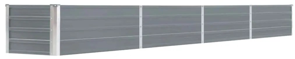 vidaXL szürke horganyzott acél kerti magaságyás 320 x 40 x 45 cm