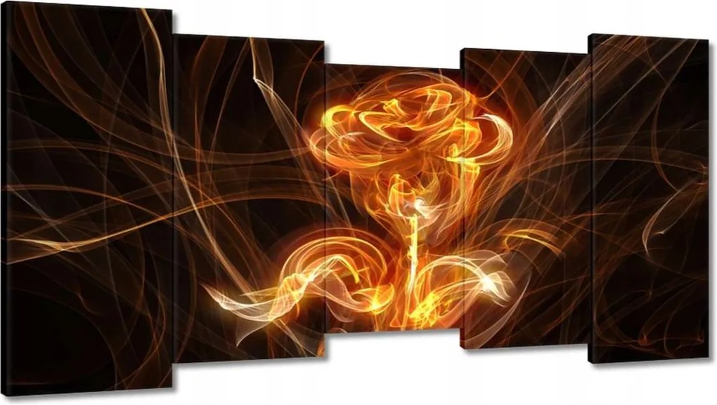 Vászonkép 150x80 Lángoló fraktál rózsa