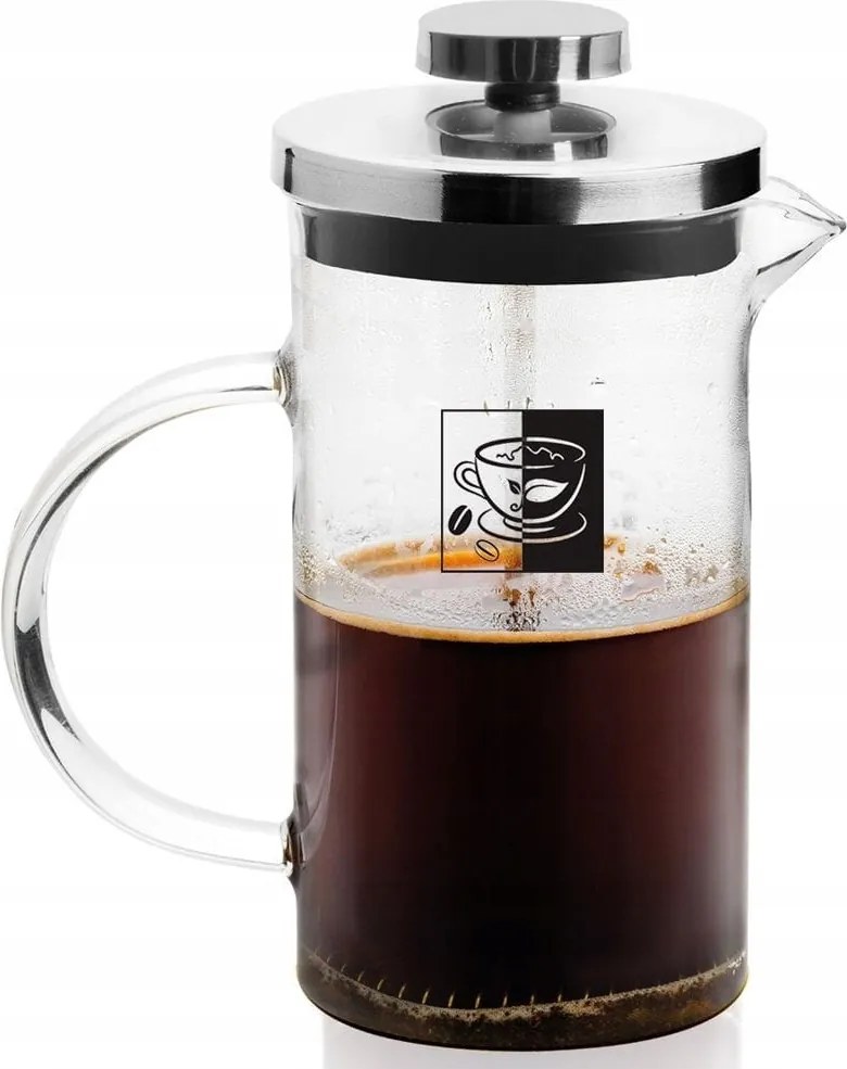 Üveg kávé- és teafőző, dugattyús, 1 literes