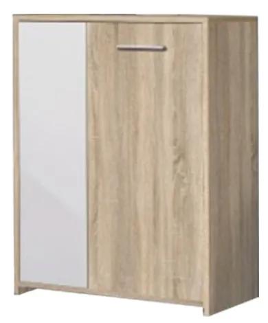 Kiegészítő szabadon álló szekrény - Nappali sor, sonoma tölgyfa+fehér, SMALL ASOLE II Bútorszetthez