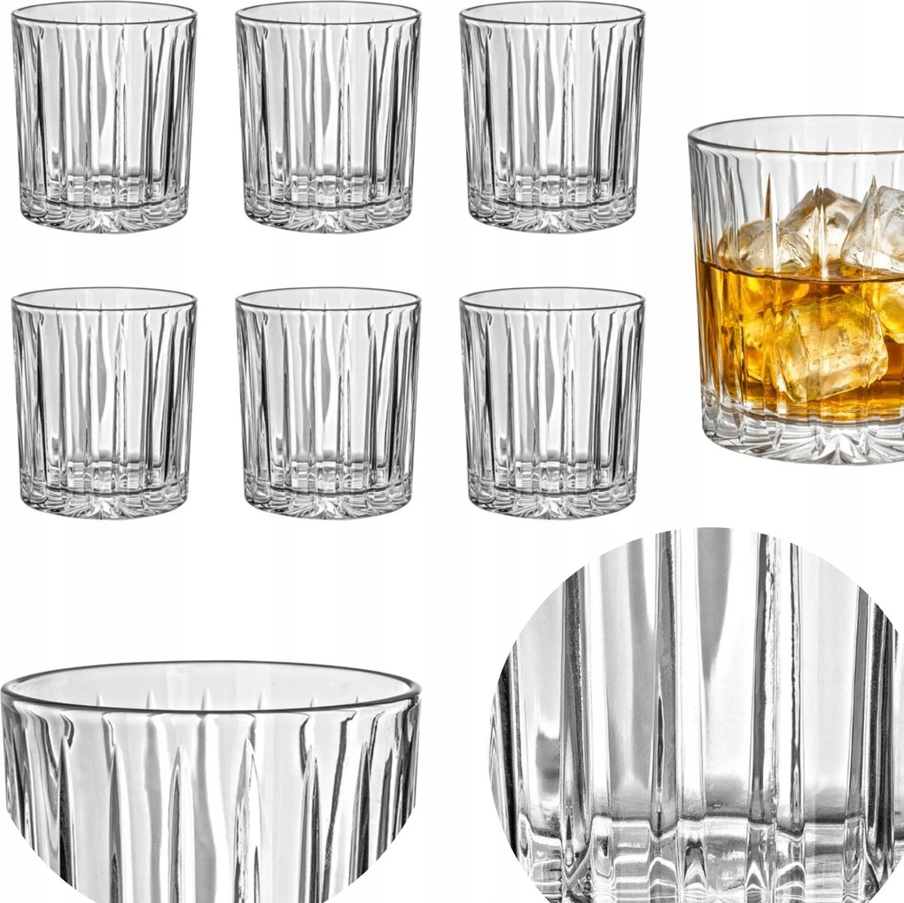 Whisky Pohár Készlet gyümölcslé italokhoz 350 ml 6 db-os kristály Szett