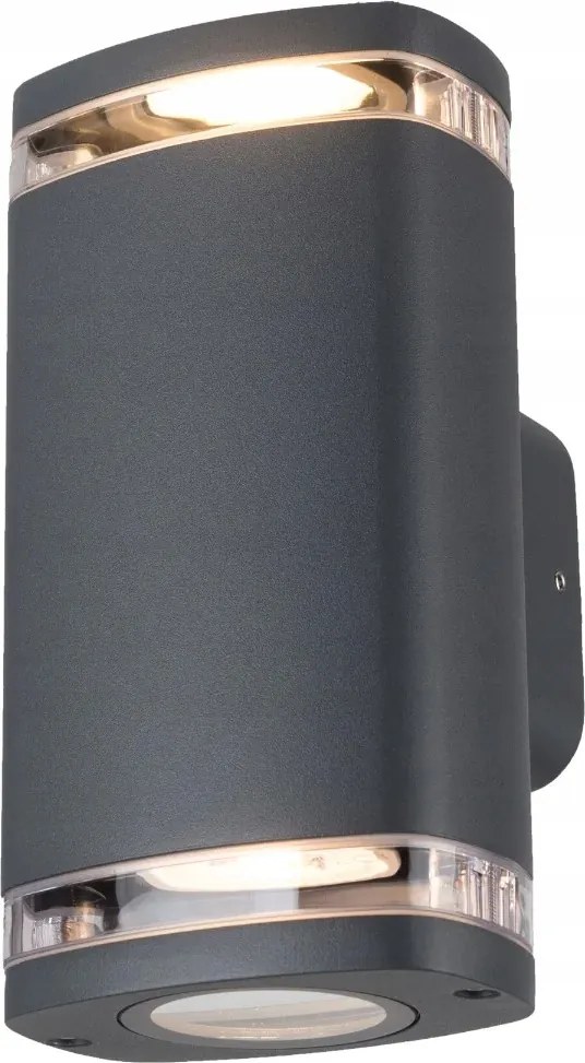 Kültéri homlokzati fali lámpa szürke dekoratív csíkos felső alsó Kanlux