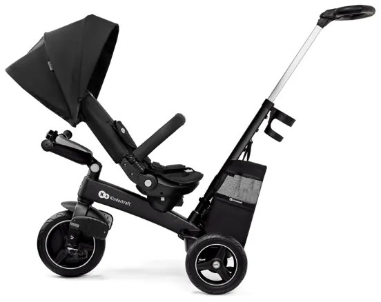 KINDERKRAFT SELECT - Gyermek tricikli 5in1 EASYTWIST Premium fekete