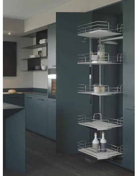 Konyhai fémrács, kamravasalás, 500mm, króm-fehér, részleges kihúzású, 5 kosár, nyíló ajtóhoz Infinity Line 295