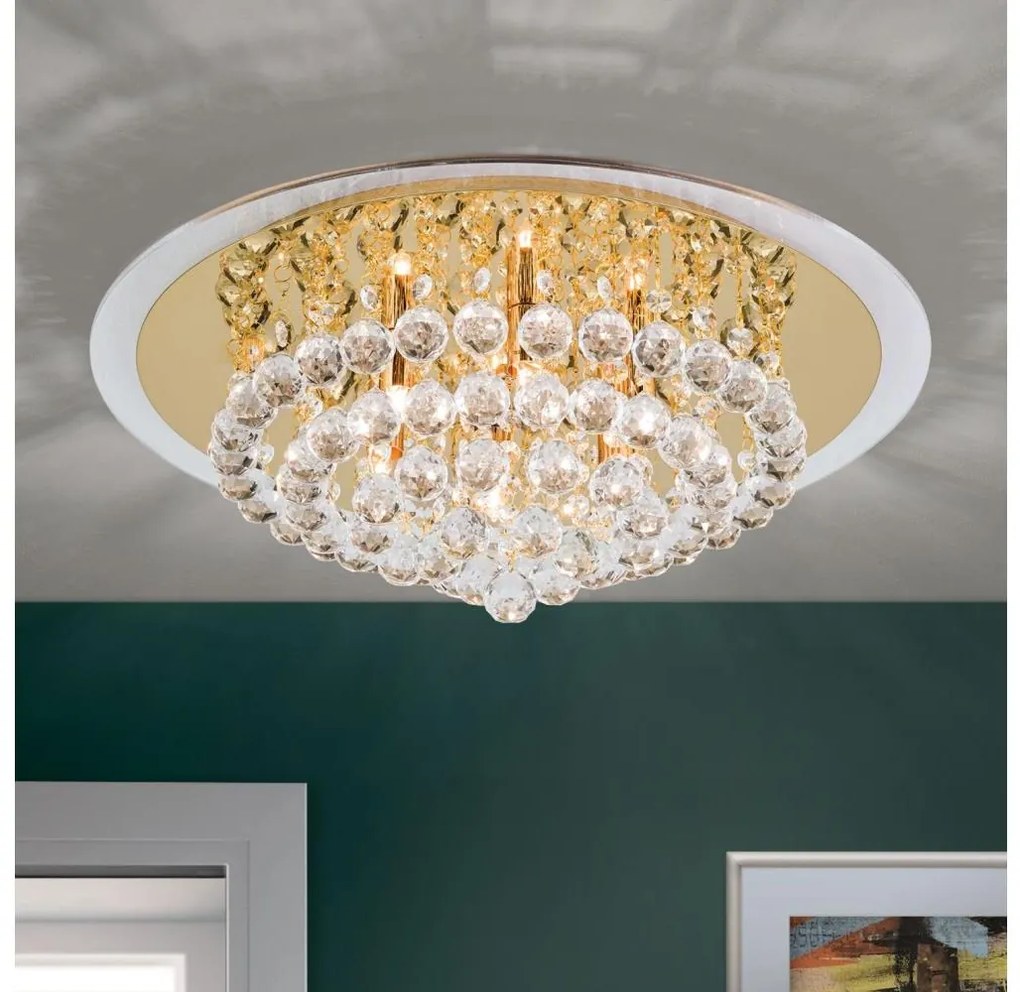 Orion DLU 2378/6/50-Kristály mennyezeti lámpa GLORIA 6xG9/40W/230V átm. 50 cm arany